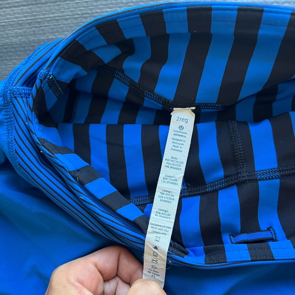 Lululemon Rare Pace Setter Skirt in Baroque Blue / Mini Hyper Stripe Size 2 Reg - Picture 11 of 14